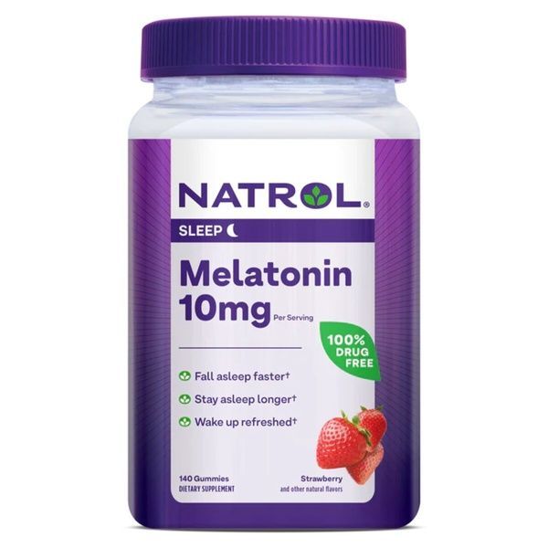 Мелатонін, 10 мг, смак полуниці, Melatonin, Natrol, 140 жувальних цукерок,  Natrol фото