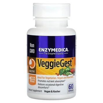 Пищеварительные ферменты, VeggieGest, Enzymedica, 60 капсул,  Enzymedica фото