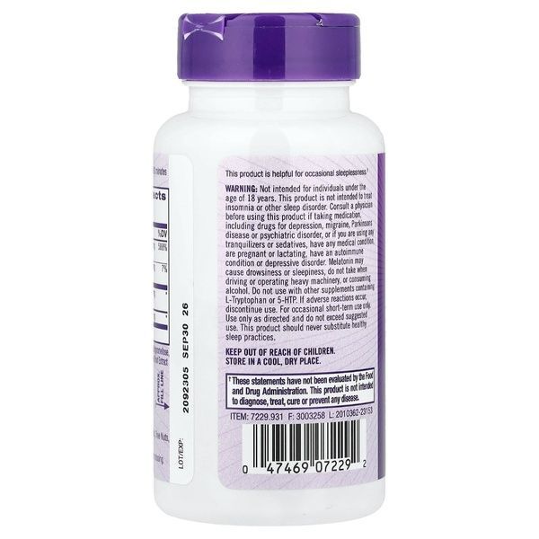 Мелатонін з 5-HTP, покращений сон, Melatonin + 5-HTP, Natrol, 60 таблеток,  Natrol фото