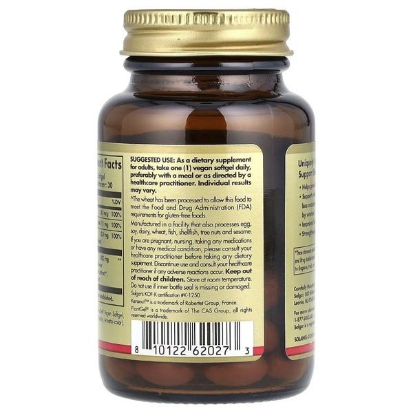 Засіб для росту волосся, Age-Defying Nutrition, Hair Growth, Solgar, 30 веганських капсул,  Solgar фото
