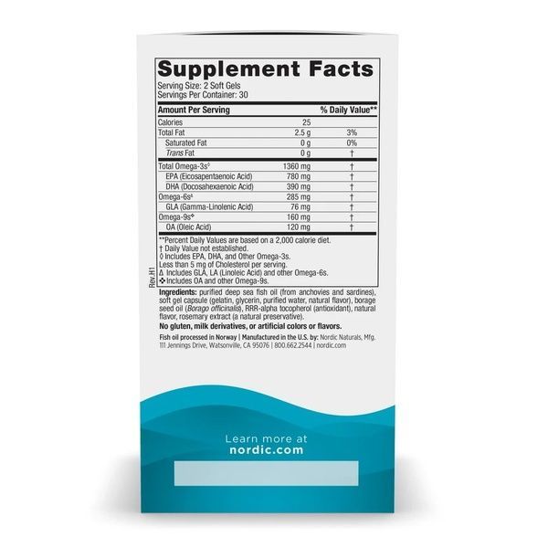 Омега Комплекс с Лимоном, Экстра, 1000 мг, Nordic Naturals, Complete Omega Xtra, 60 желатиновых капсул,  Nordic Naturals фото