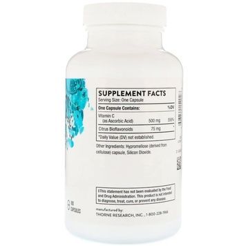 Вітамін C з флавоноїдами, 500 мг, Vitamin C with Flavonoids, Thorne, 180 капсул,  Thorne фото