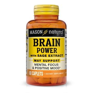 Сила мозку з екстрактом шавлії, Brain power with sage extract, Mason Natural, 60 каплет,  Mason Natural фото