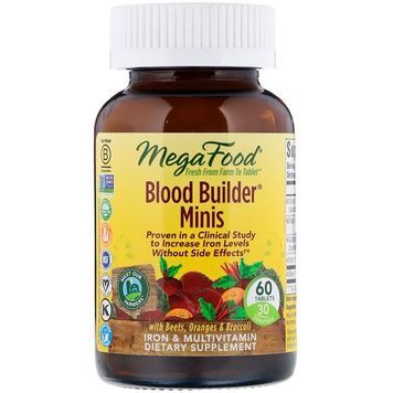 Строитель крови, Blood Builder Minis, MegaFood, 60 таблеток,  MegaFood фото