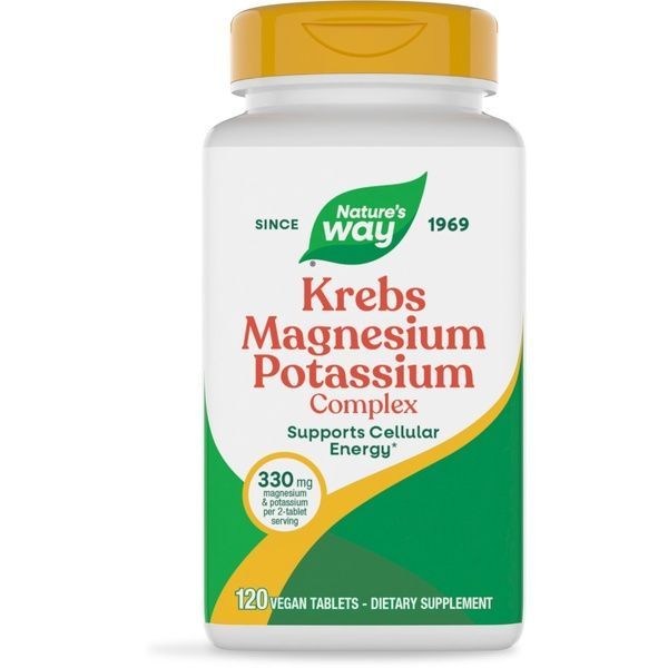 Цикл Кребса, Магній і Калій Хелат, Krebs Magnesium Potassium, Nature's Way, 120 таблеток,  Nature's Way фото