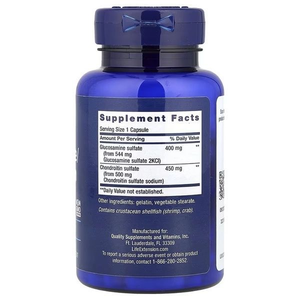 Глюкозамин и хондроитин, Glucosamine & Chondroitin, Life Extension, 100 капсул,  Life Extension фото