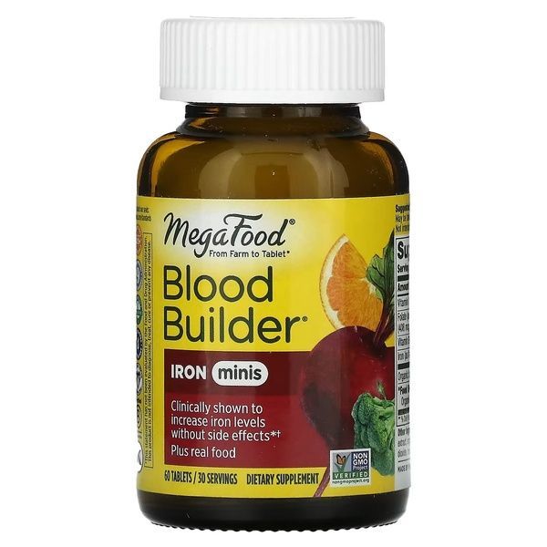 Строитель крови, Blood Builder Minis, MegaFood, 60 таблеток,  MegaFood фото