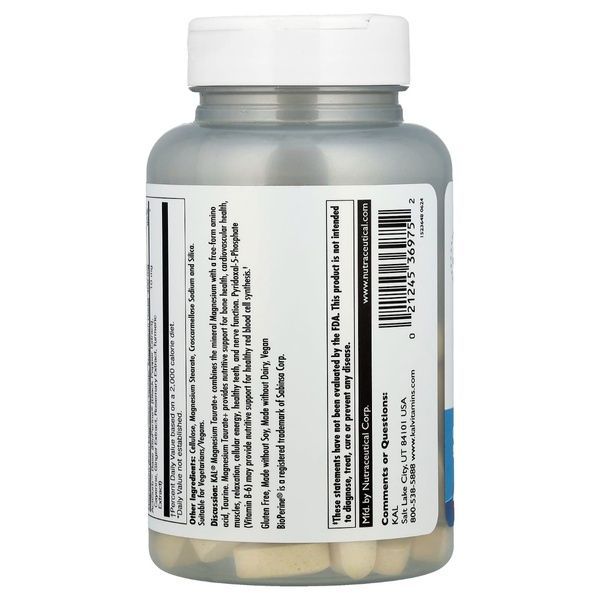 Таурат Магния, 400 мг, Magnesium Taurate+, KAL, 90 Таблеток,  KAL фото
