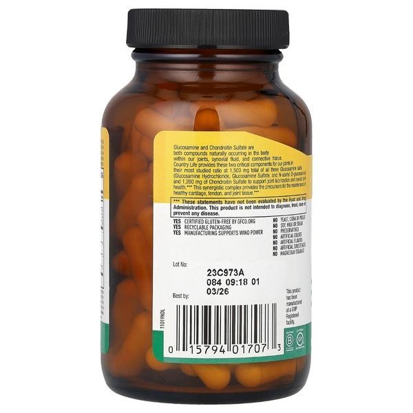 Глюкозамін і Хондроїтин, Glucosamine/Chondroitin Formula, Country Life, 90 капсул,  Country Life фото