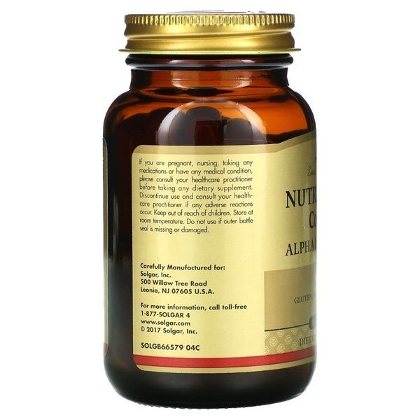 Коэнзим и Альфа Липоевая Кислота, Nutri-Nano CoQ-10 Alpha Lipoic Acid, Solgar, 60 капсул,  Solgar фото