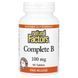 Комплекс витаминов группы B, 100 мг, Complete B, Natural Factors, 90 таблеток,  Natural Factors фото 1