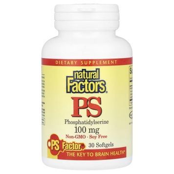 Фосфатидилсерин, 100 мг, Phosphatidylserine, Natural Factors, 30 гелевих капсул,  Natural Factors фото