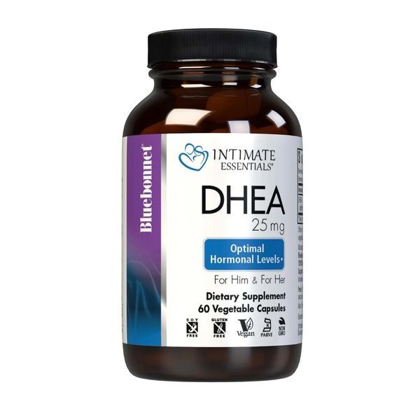 Дегідроепіандростерон, 25 мг, Intimate Essenitals, DHEA, Bluebonnet Nutrition, 60 вегетаріанських капсул,  Bluebonnet Nutrition фото