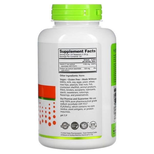 Аскорбат натрия, кристаллический порошок, Buffered Sodium Ascorbate, Vitamin C, Crystalline Powder, NutriBiotic, 227 гр,  NutriBiotic фото