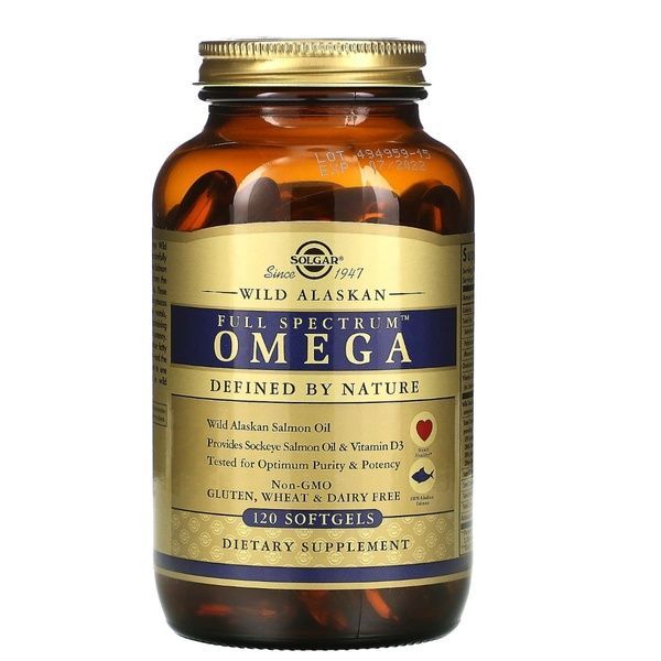 Жир Аляскинского Лосося, Wild Alaskan Salmon Oil, Solgar, 120 гелевых капсул,  Solgar фото