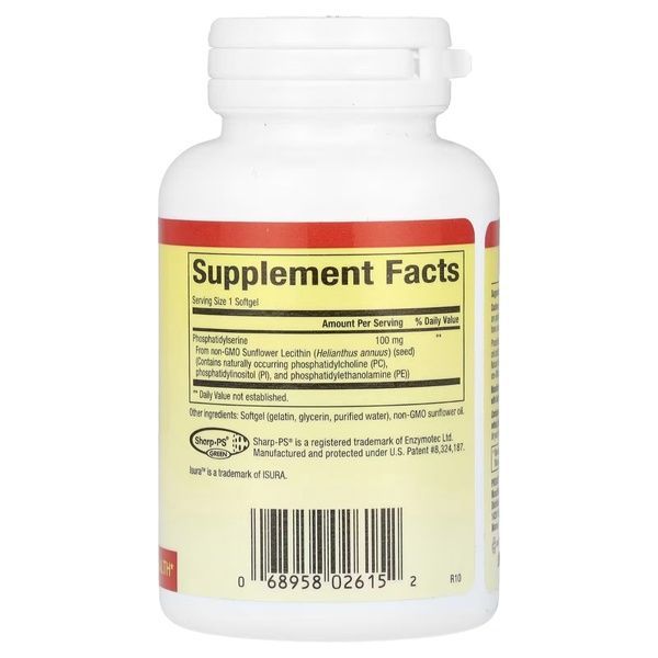 Фосфатидилсерин, 100 мг, Phosphatidylserine, Natural Factors, 30 гелевых капсул,  Natural Factors фото